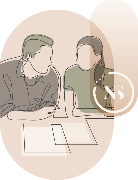 Two people talking